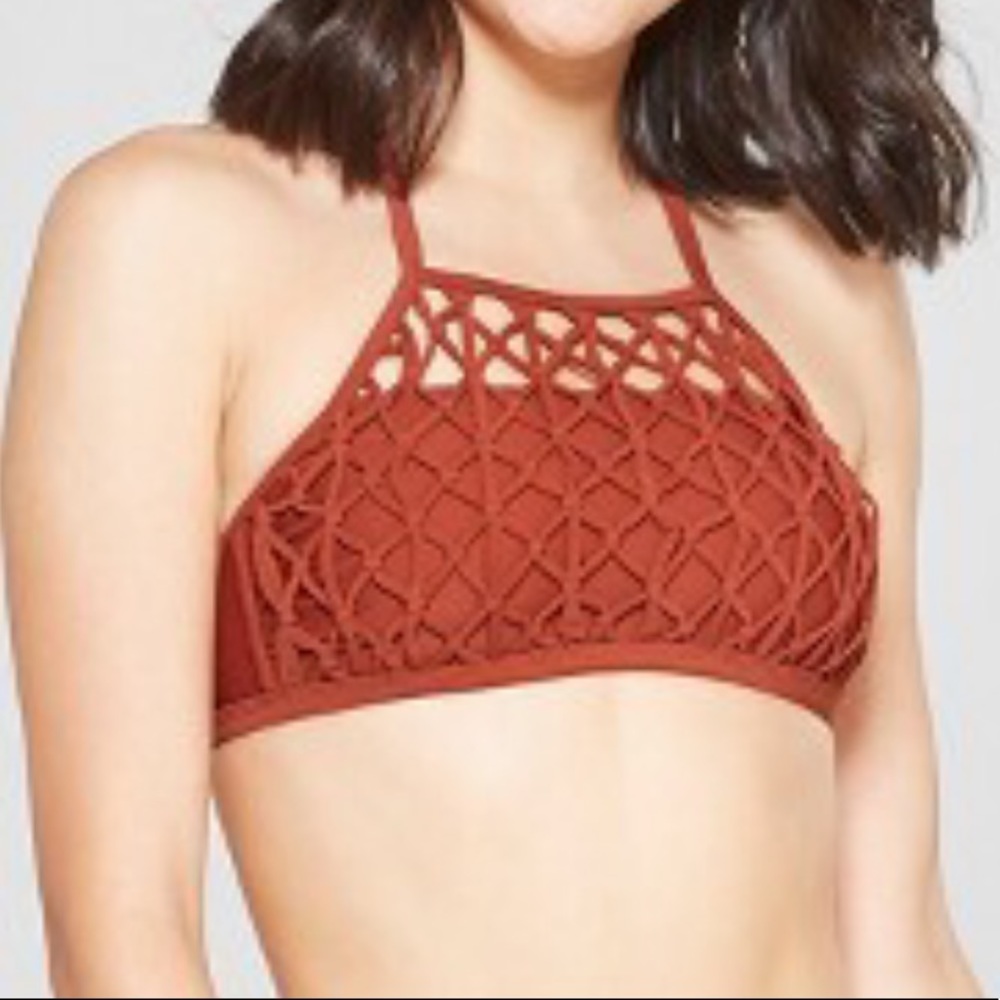 Macrame High Neck Bikini Top - Xhilaration